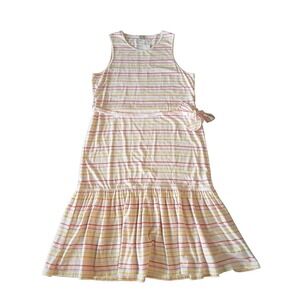 New J Crew High-low Maxi Dress White With Summer Stripe Size XL